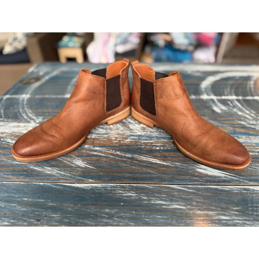 KORK-EASE Chelsea Brown Leather slip on Ankle boot/Shoes, size 8, Like NEW!!